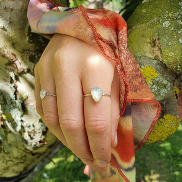 teardrop moonstone ring sterling silver adjustable ring boho